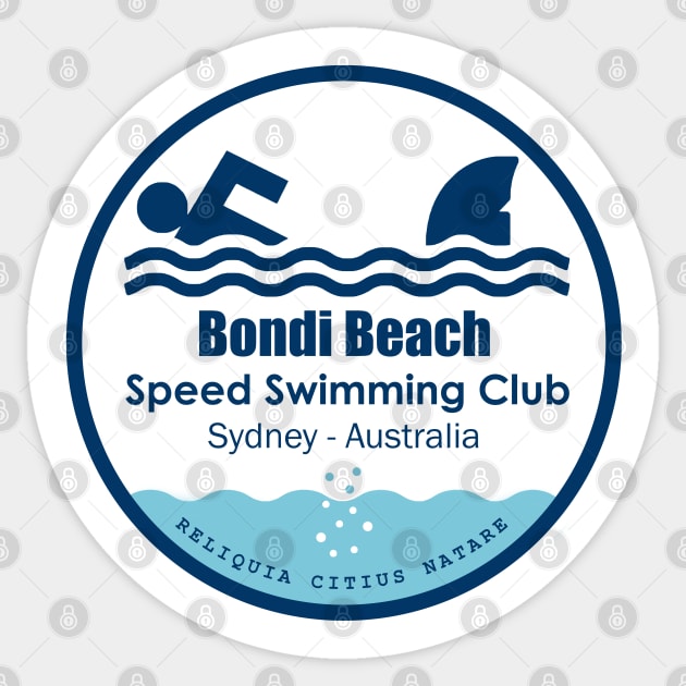 Bondi Beach Speed Swimming Club Sticker by Made by Henning